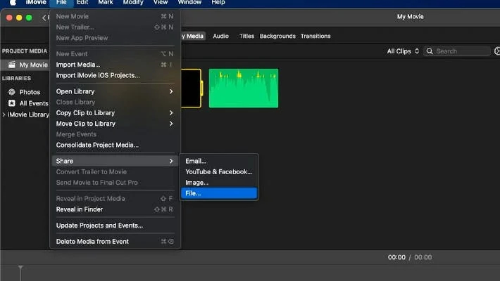 converter arquivo mov para mp4 usando o iMovie para corrigir o fato de o quicktime player não conseguir abrir o mov-2
