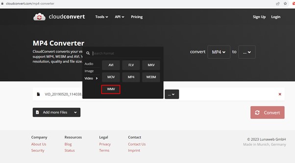 convert unsupported video format to wmv to fix 0xc00d3e8c error-1