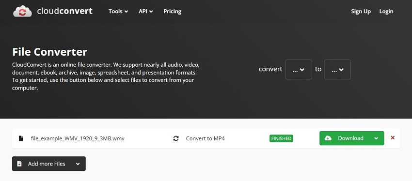 convert wmv to mp4 to fix wmv file-step 2