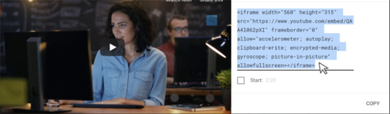 Copiar código embutido