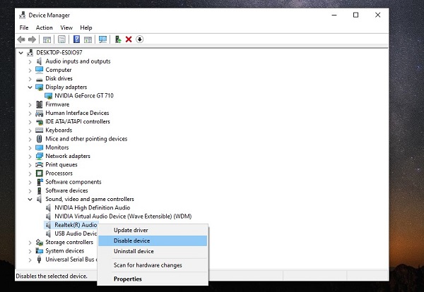 reable realtek audio driver to fix wmp encountered a problem while playing the file