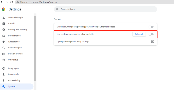 disable hardware acceleration in chrome to fix error code 101102