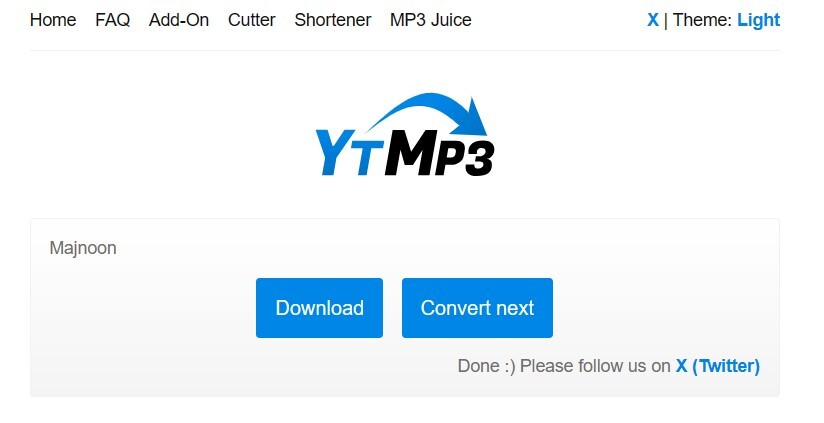 Konvertierte MP3-Datei herunterladen