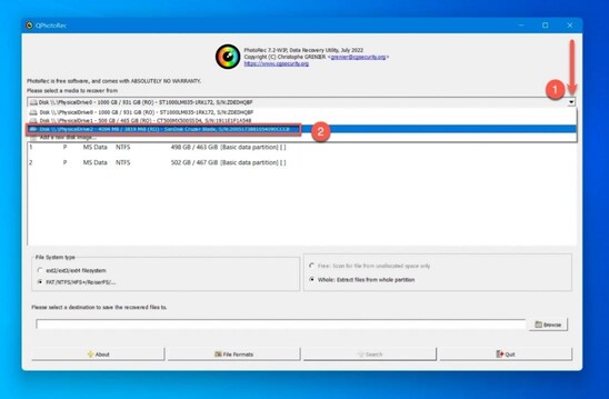 drop-down menu