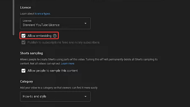ativar a permissão de incorporação para corrigir o erro 150