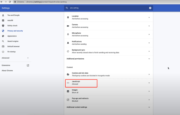 ativar o javascript para corrigir o facto de o safari não reproduzir vídeos no mac-2