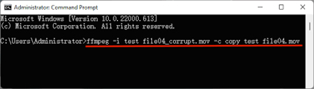 ffmpeg repair mov