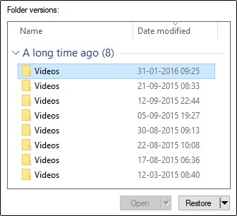 get back access to the deleted videos from previous version