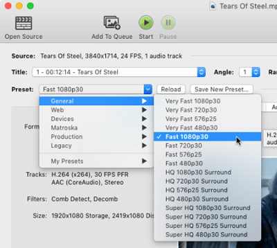 reduce video resolution with handbrake to fix black screen video