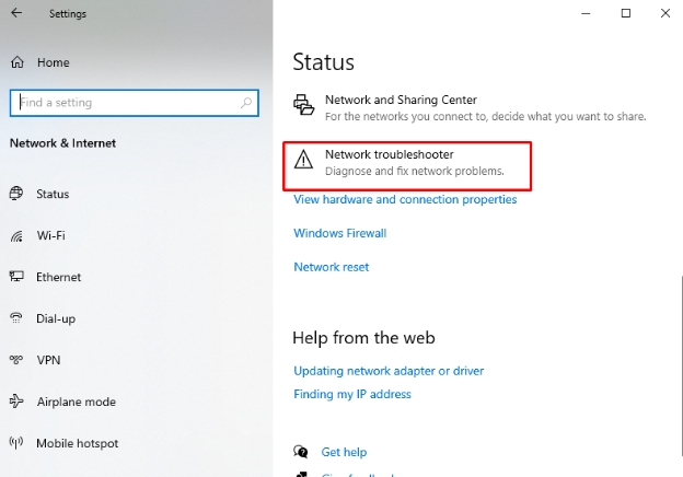 network troubleshooter