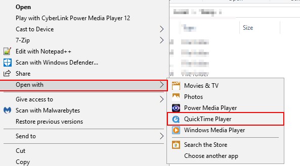 open mov files with quicktime player for windows