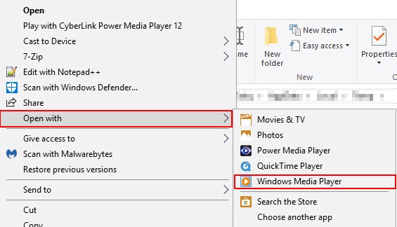 open mov files with windows media player