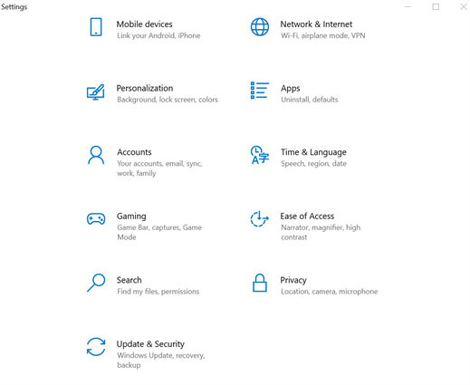 cpen settings on windows.