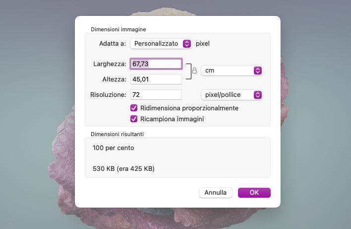 regola dimensioni