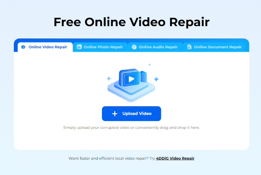 repair corrupted avi files online for free
