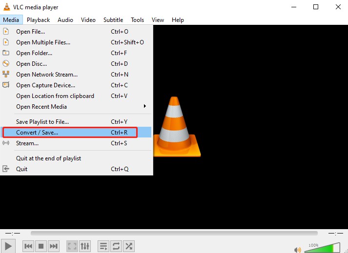 compress video without losing quality using vlc-step 1