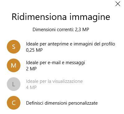 ridimensiona immagine