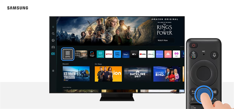 selecione aplicativos na tv