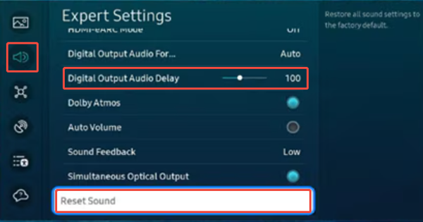 fix audio not synced with video on samsung tv