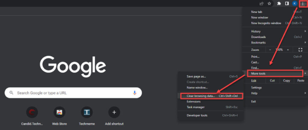 Selecionar Mais Ferramentas para corrigir o erro 'Impossível reproduzir vídeo, erro 5'