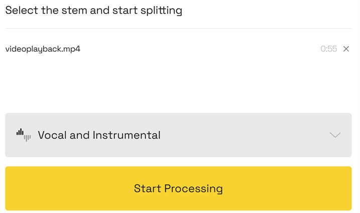 Verarbeitung starten