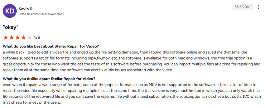 stellar repair for video user review 2