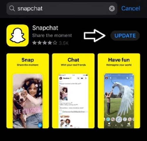 Aktualisieren Sie Snapchat