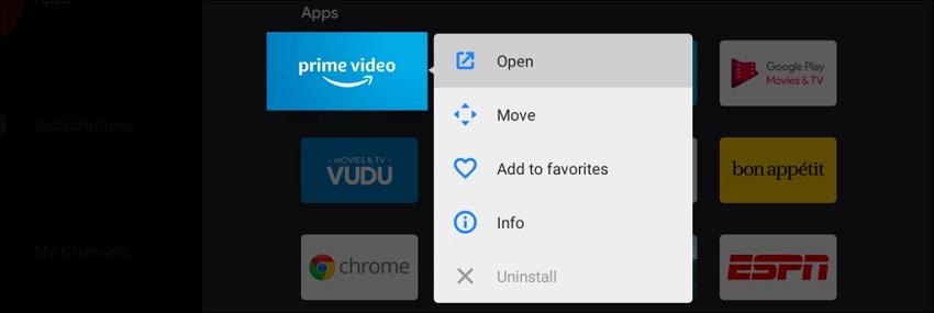desinstale Prime Video en la televisión para arreglar que Amazon Prime Video no funcione