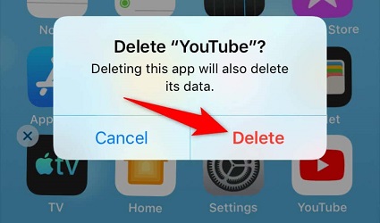 uninstall youtube from ios