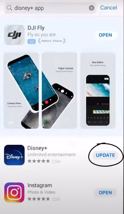 atualizar o disney plus se o aplicativo não estiver funcionando