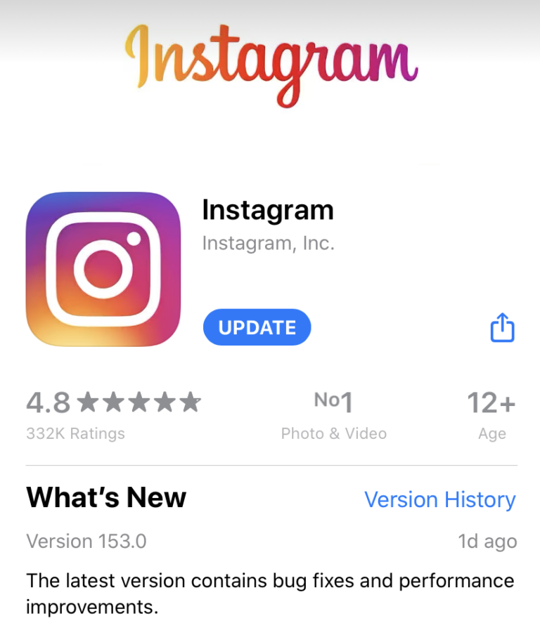 update instagram