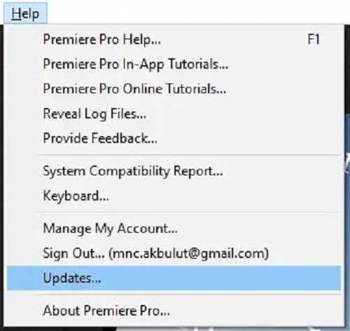 actualice Premiere Pro para corregir el error al compilar la película
