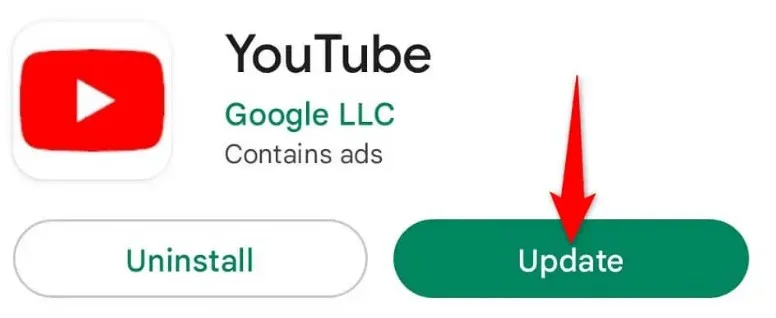 update youtube if youtube not working on android