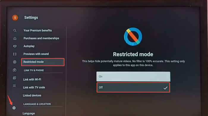 turn off restricted mode to fix youtube tv this video is unavailable