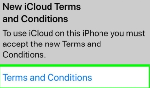 accept icloud terms and conditions