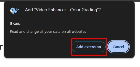 add video enhancer color grading extension