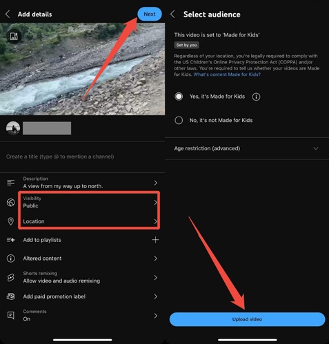 add youtube upload videos details