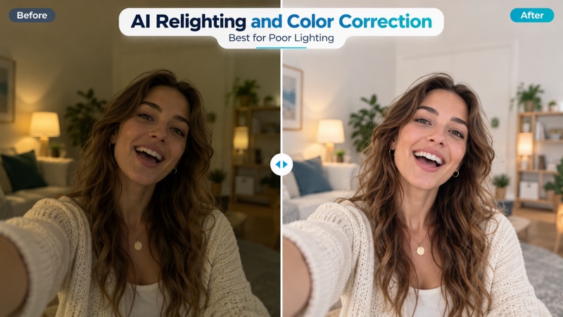 ai video relighting and color correction