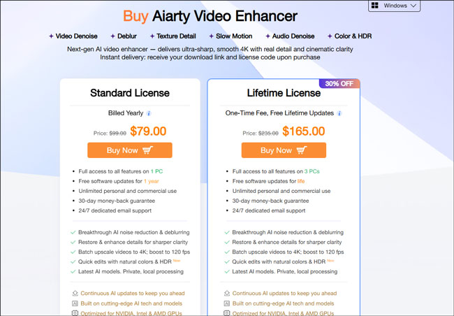 aiarty video enhancer price