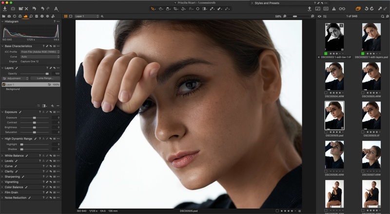 interface de Capture One