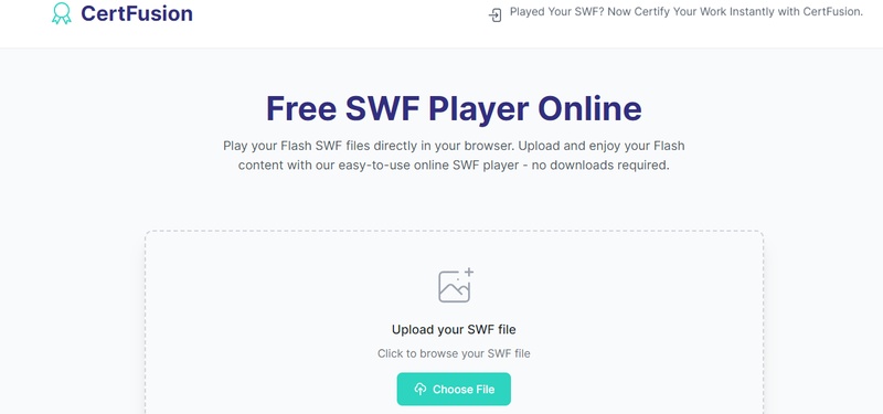 certfusion free swf player online