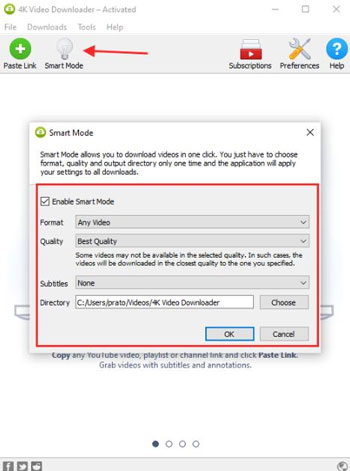 change 4k video downloader output folder