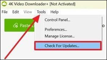 check for 4k video downloader plus updates