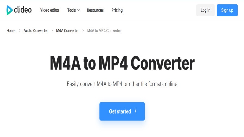 clideo m4a to mp4 converter