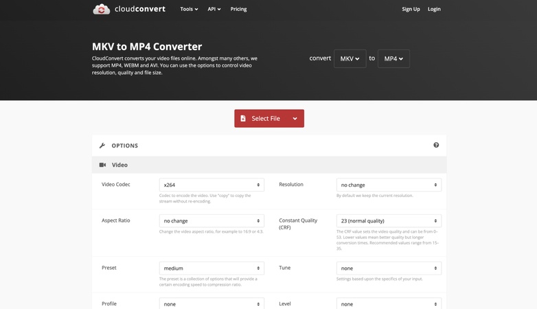 클라우드 컨버트 MKV MP4 변환기