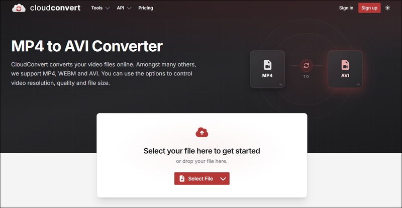 cloudconvert mp4 to avi converter