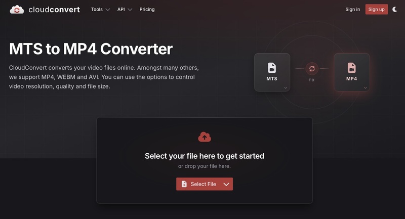 cloudconvert mts to mp4 converter