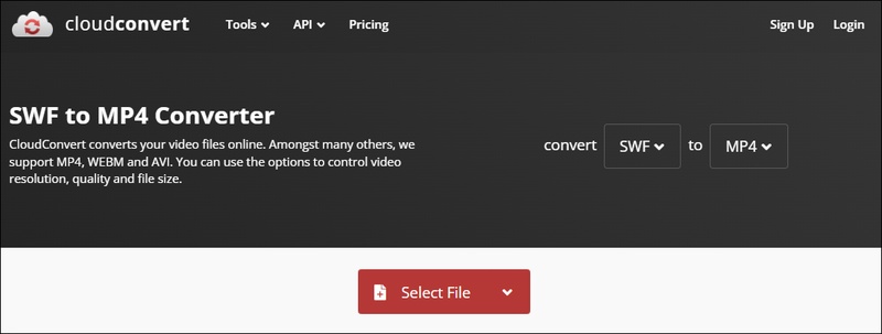 cloudconvert swf to mp4 converter