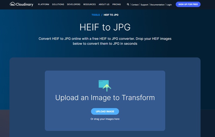 cloudinary heif to jpg converter