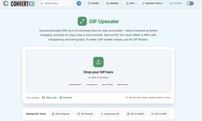 convertico gif upscaler